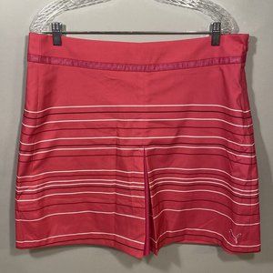 Puma 14 Pink Stripes Sport New Golf Skirt Shorts Combo Skort Womens Ladies NWT